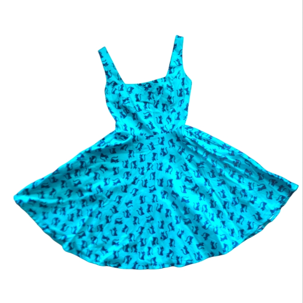 Modcloth IXIA Cat Print Fit & Flare Dress With Pockets!